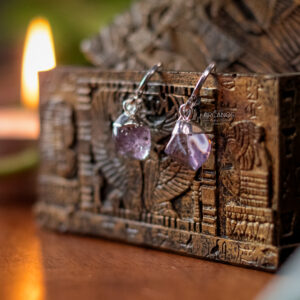 Brinco de Ametista Rolada (Prata)