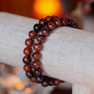 Pulseira de Esfera Obsidiana Mogno