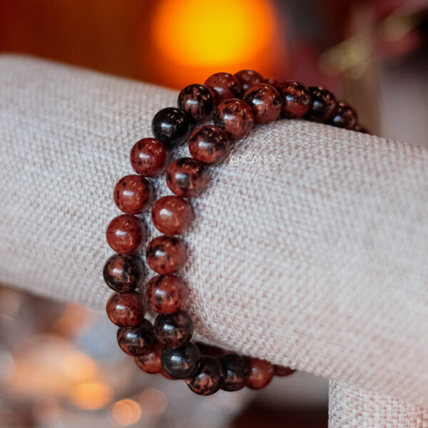 Pulseira de Esfera Obsidiana Mogno
