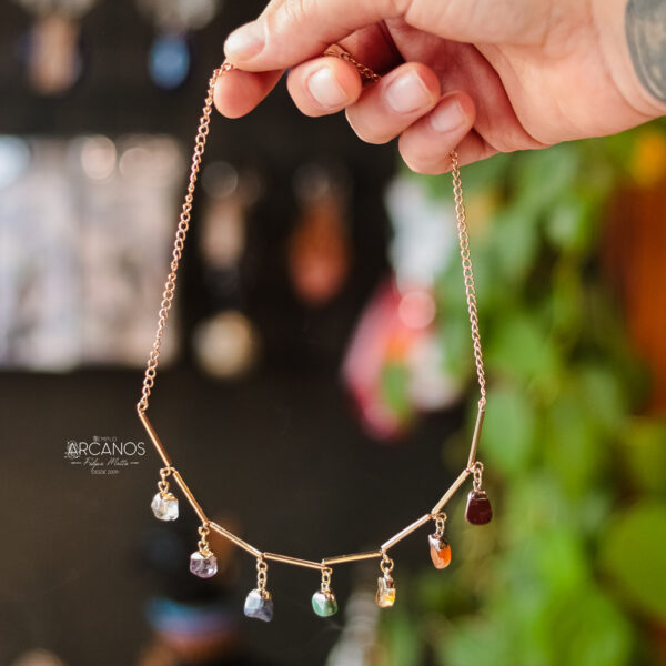 Colar 7 chakras (Dourado)