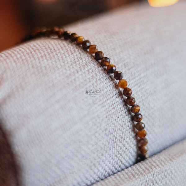 Pulseira Olho de Tigre   - Prata Nobre