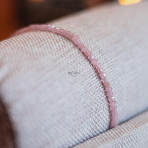 Pulseira Quartzo Rosa - Prata Nobre