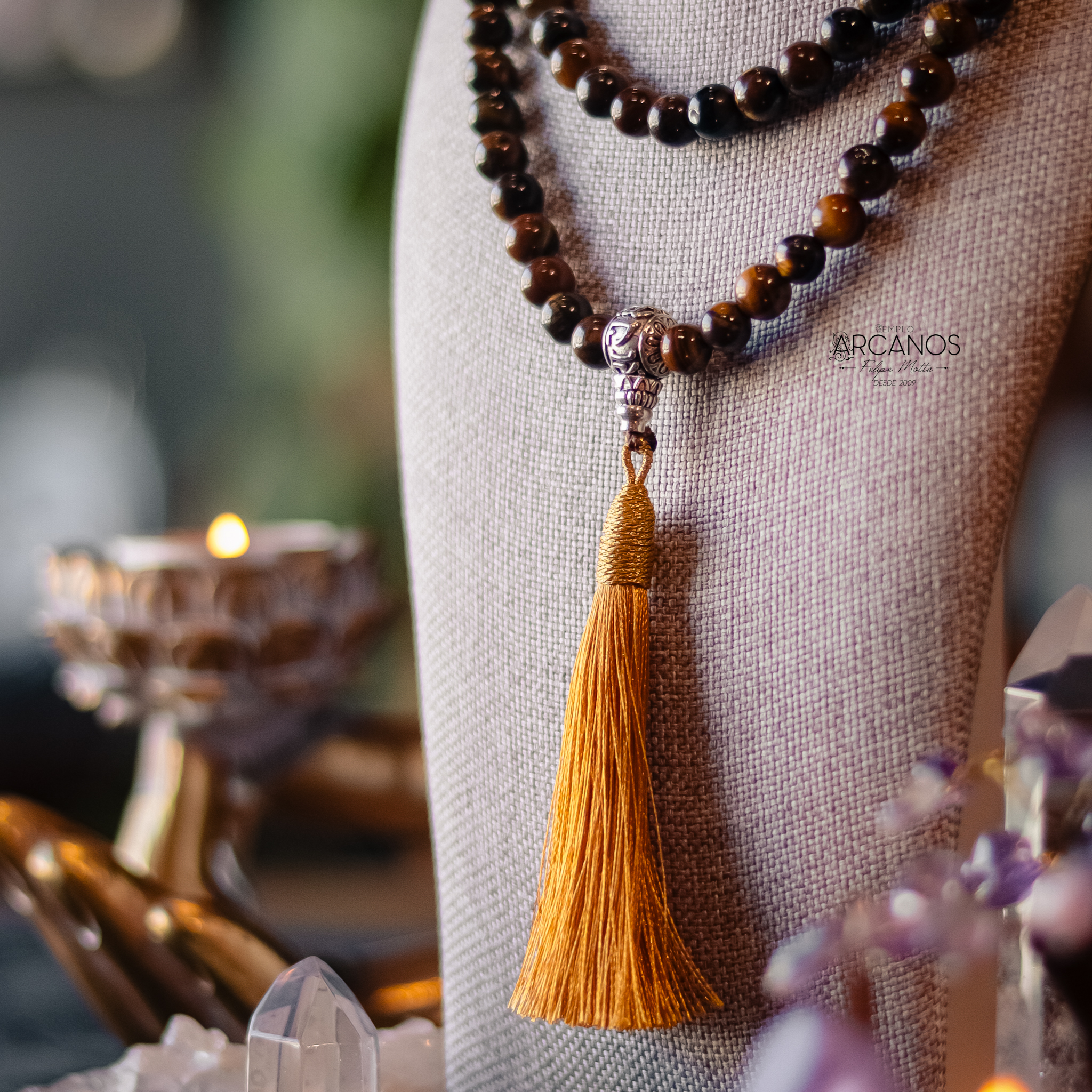 Japamala de Olho de Tigre (108 esferas)