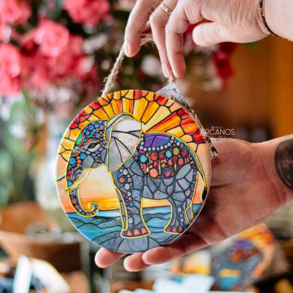 Mandala Elefante com Dourado (Mod 2)
