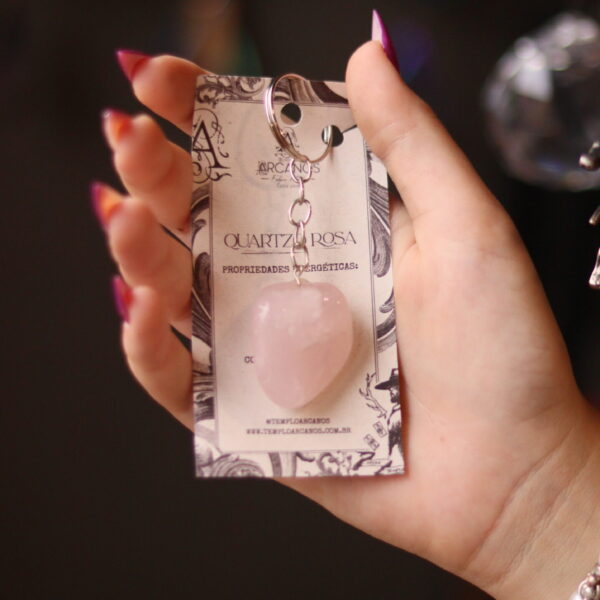 Chaveiro de Quartzo Rosa