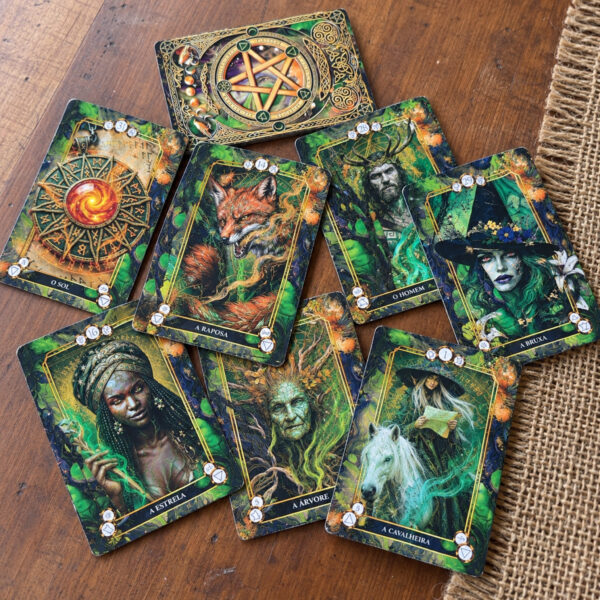 Baralho Cigano Os Mistérios das Bruxas com cartas Lenormand ilustradas